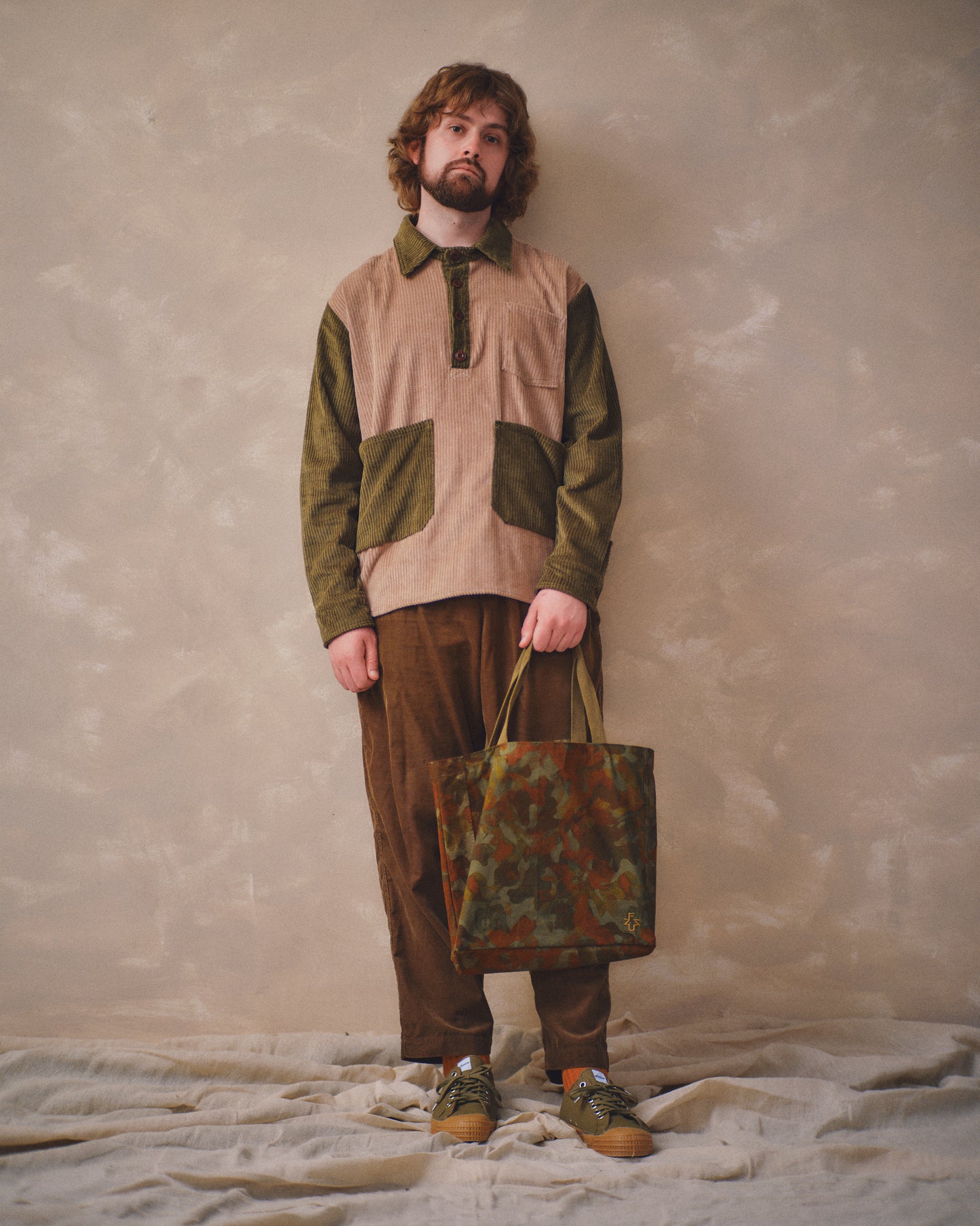 Austin Popover Shirt - Beige/Light Olive