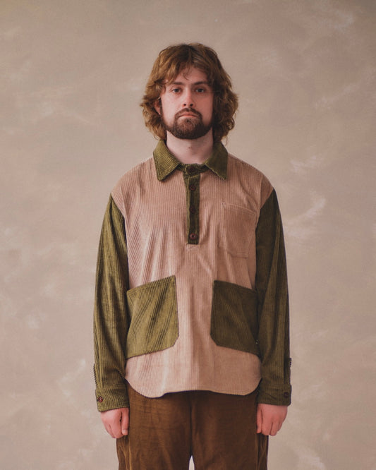 Austin Popover Shirt - Beige/Light Olive