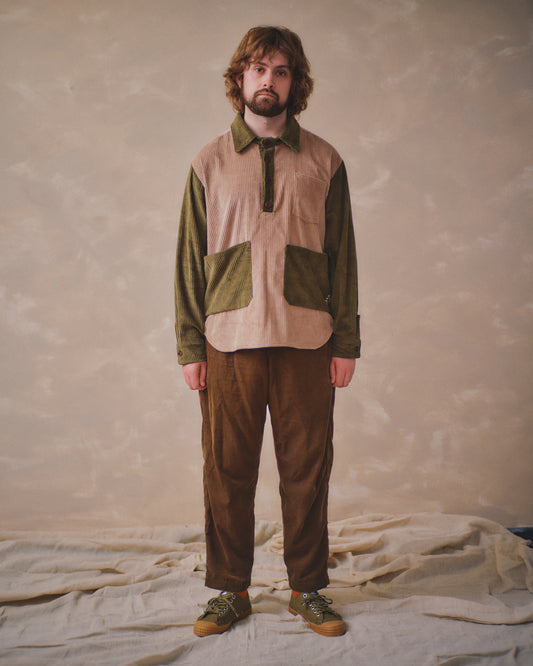 Austin Popover Shirt - Beige/Light Olive